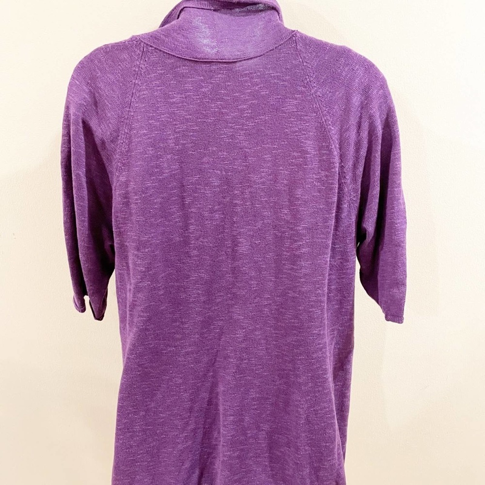 Eileen Fisher Linen Open Cardigan Purple Medium - Picture 5 of 14